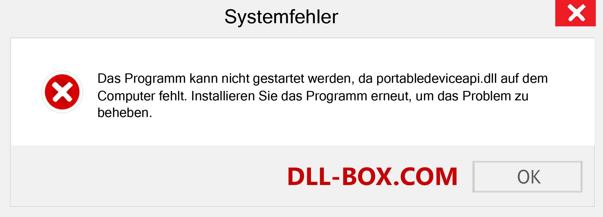 portabledeviceapi.dll-Datei fehlt?. Download für Windows 7, 8, 10 - Fix portabledeviceapi dll Missing Error unter Windows, Fotos, Bildern