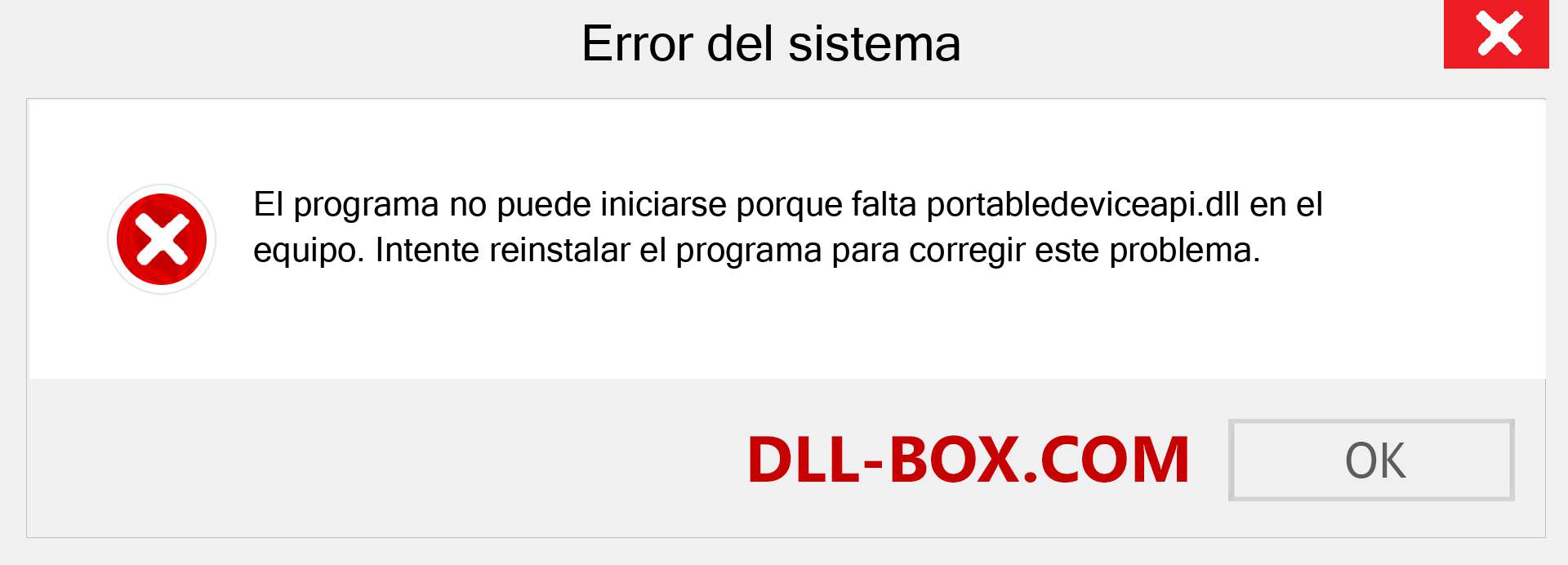 ¿Falta el archivo portabledeviceapi.dll ?. Descargar para Windows 7, 8, 10 - Corregir portabledeviceapi dll Missing Error en Windows, fotos, imágenes