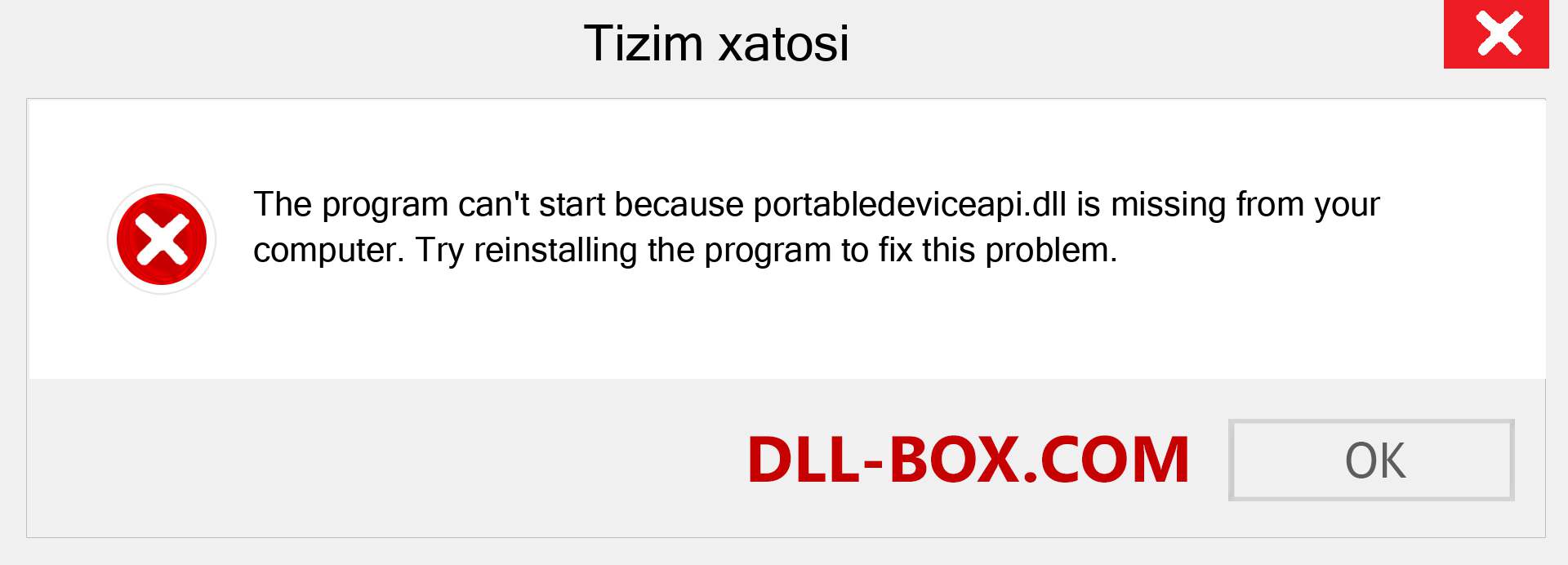 portabledeviceapi.dll fayli yo'qolganmi?. Windows 7, 8, 10 uchun yuklab olish - Windowsda portabledeviceapi dll etishmayotgan xatoni tuzating, rasmlar, rasmlar